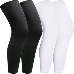 2 Pairs Full Leg Compression Sleeves Men Women Knee Long Support Anti Slip Sport