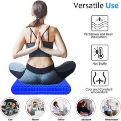 Extra Thick Gel Seat Cushion 16.5×14.5×2 Blue Comfortable Pain Relief