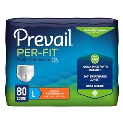 Prevail Per-Fit Extra Underwear Large 80 Count Pull-On