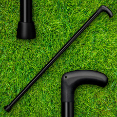 Cold Steel Heavy Duty Cane Aluminum Shaft Crook Nylon Handle Rubber Foot 91PBX