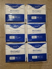 6 Packs Tena Dry Comfort Pads 20 Count Each Bag