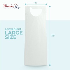 Absorbent Tissue Front Disposable Adult Bibs Fluid Resistant Poly 16″ X 33″