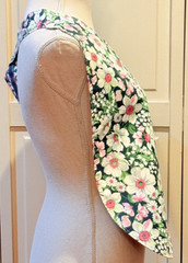 Handmade Adult Bib Clothing Protector Floral Design Hook and Loop Closure