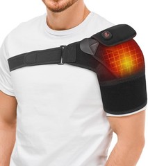 Cordless Heated Shoulder Brace – 3000mAh Rechargeable Heating Pad for Pain Relie
