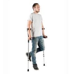 – Forearm Crutches for Adults (x2 Units, Open Cuff), Adjustable, Aluminum, Bl…