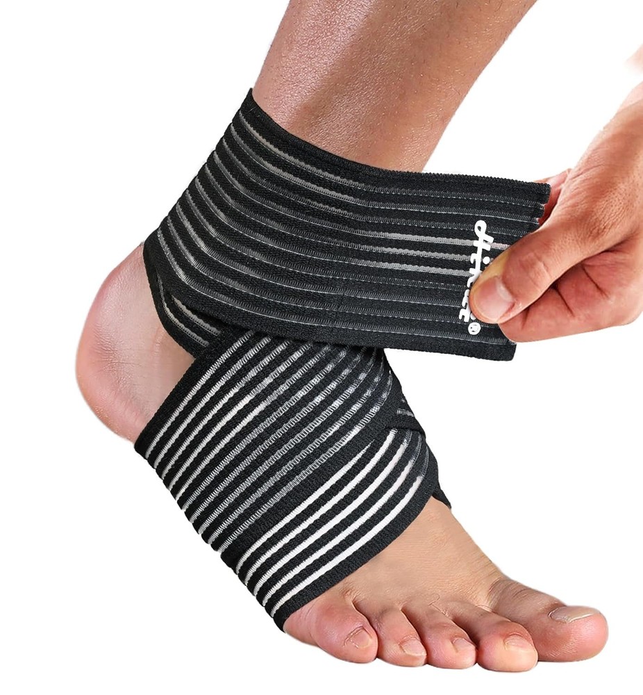 Foot & Ankle Brace 2 Pack, Adjustable Compression Wrap for Men & Women – Helps