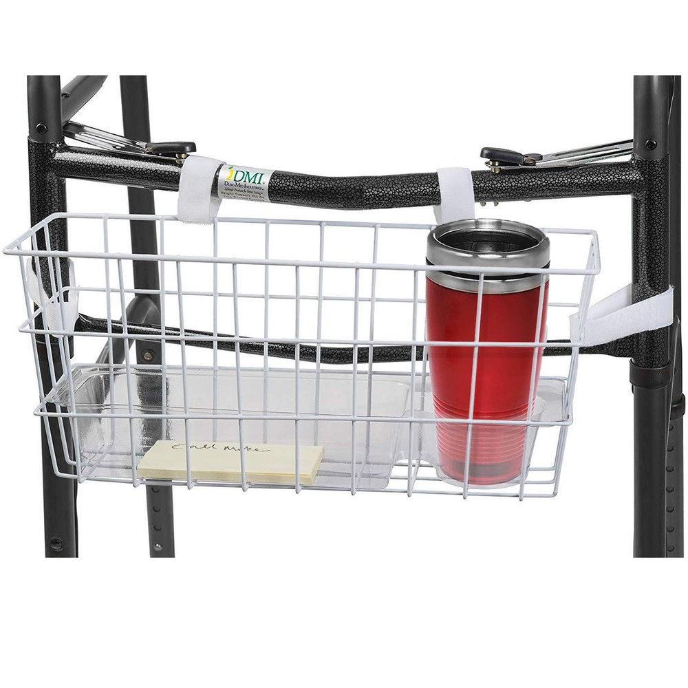 Durable Walker Accessories Basket for Walker | No Tools Needed | Secure Cup Hold