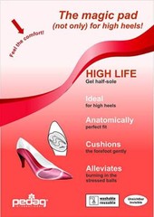 Pedag High Life 171 comfort insole gel, reduces metatarsal pain from high heels