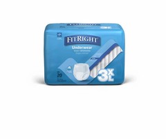 Medline FitRight Adult Incontinence Underwear 3XL Heavy Absorbency 80 Count
