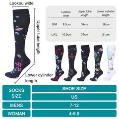 Unisex 20-30 mmHg Knee High Compression Socks Breathable Anti-Slip S/M/L/XL