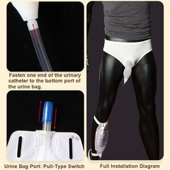 Male Wearable Urinal Bag Silicone Urine Catheter Portable Urine Collector S-5XL