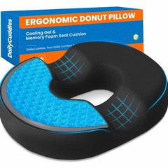 DailyCuddles Donut Pillow for Tailbone Pain, Hemorrhoids Cooling Gel Memory …