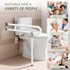 29.5 Inch Toilet Grab Bar – Foldable Toilet Safety Rails for Seniors, Flip-Up…