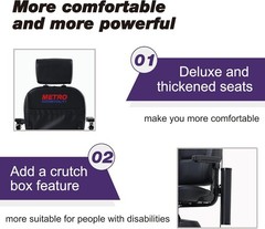 4 Wheels Mobility Scooter Electric Power Wheel Chair w/Adjustable Seat Handrail