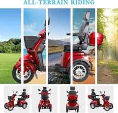 800W All Terrain Electric Mobility Scooters for Seniors 500lbs 60V/20A 31 miles