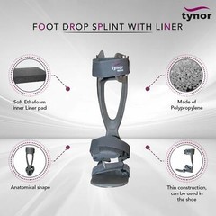 Tynor AFO Foot Drop Brace Splint Ankle Orthosis Leaf Spring Plantar Flexion