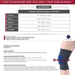 OTC Knee Support Compression Gel Insert Flexible Side Stays (Multicolor) Small