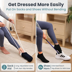 Hip Replacement Recovery Kit Post Surgery with Sock Aid Shoe Horn Leg Lifter