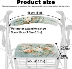 Hummingbird Floral Walker Seat Covers for Seniors Reusable Rollator Walker Seat