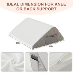 Bedluxe Knee Pillow for Back Sleeping, Leg 23.6*18.9*7.9 Inch, White/Grey