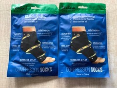 2 Pairs Dr. Sock COMPRESSION SOCKS One Size SEAMLESS Ankle Height Toeless NEW