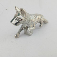 Vintage Brass Silver Head Fox Handle for Antique Designer Handle Walking Stick