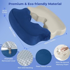 Bed Sore Cushions for Butt, Memory Foam Hemorrhoid Pressure Relief Pillow wit…