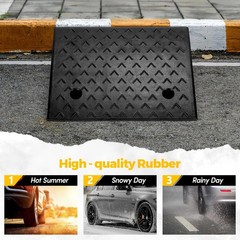 Heavy Duty Rubber 6″ Curb Ramp 40000 lbs Capacity for Driveway Shed Garage