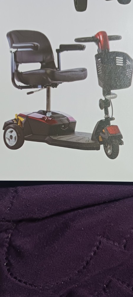 Red/Black 4-Wheel Mobility Scooter for Adult/Senior with Front Basket