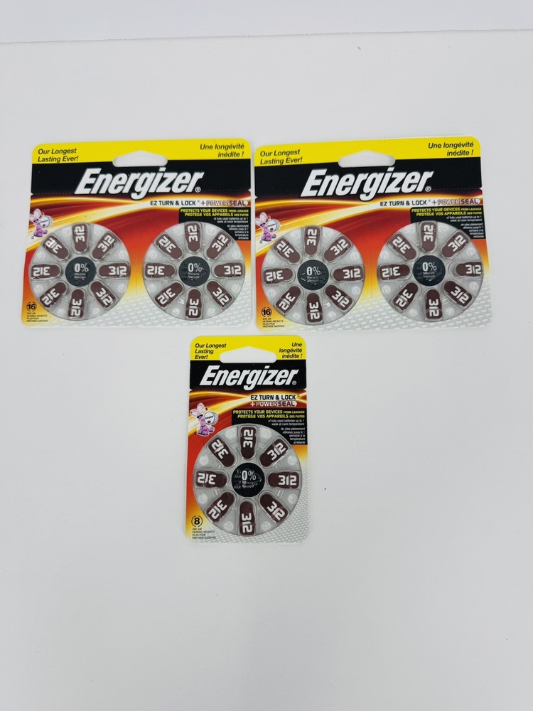 Energizer Hearing Aid Batteries Size 312 (Lot of 40) AZ312DP – EXP 2-2022 NEW