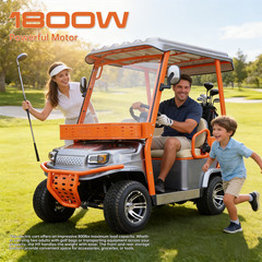 1800W 2-Seater Electric Golf Cart 35 Miles 800lbs Capacity 24mph with Canopy