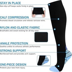 Compression 20-30MMHG Socks Pain Relief Calf Leg Foot Support Stocking Men Women