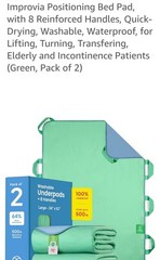 Positioning Bed Pads (2 Pack), 34″X52″ with 8 Handles, Quick-Drying, Washable