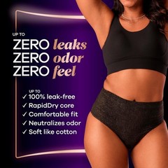 Always Discreet Boutique Incontinence Underwear for Women, Black, S/M-L-XL