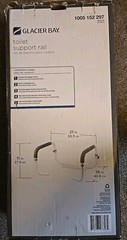 Glacier Bay Toilet Support Rail Adjustable Grab Bar White 1005 152 297 Open Box