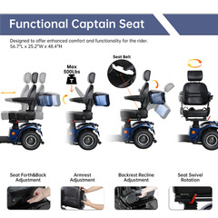 1000W 4-Wheel Heavy Duty Mobility Scooters w/ 16″ Tire for Seniors 500lbs 15MPH