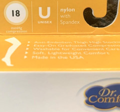 Dr Comfort Unisex Thigh High Compression Stockings 18mmHg Small/Short Black New