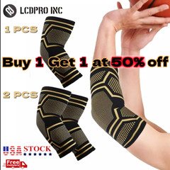 Copper Elbow Compression Sleeve Elbow Brace For Tennis Arthritis Bursitis US