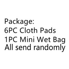 7pcs Pack Cloth Pads Including 1pc Mini Wet Bag +6pcs Medium, Bamboo Charcoal