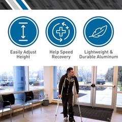 Lightweight Aluminum Crutches – Pair for Adults & Children