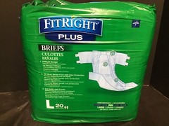 Medline Fit Right Plus Brief Underwear Unisex Adult Large 48 to 58 Waist NEW