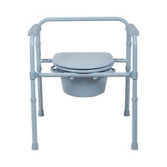 McKesson Commode Chair Fixed Arms Steel Back Bar up to 350 lbs