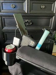 Cup Holder + Phone Holder + Basket Set Designed for Permobil Power Wheelchairs