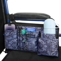 ZHCHG Wheelchair Side Bag with Cup Holder – Purple Storage Bag