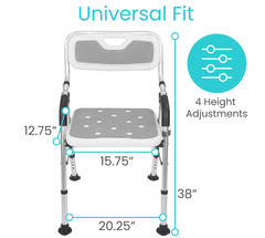 Folding Shower Chair 300lbs Capacity – Lightweight and Convenient