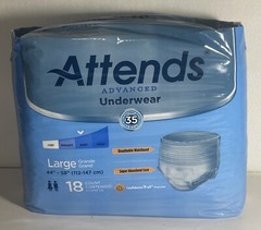 Attends Advanced Disposable Underwear Large APP0730 Heavy 18 Count NEW