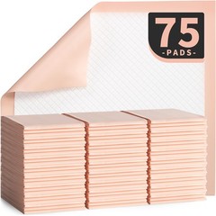 MKISS Bed Pads Disposable [75 Count] Adult 30″x36″(75 Count), Peach