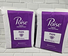 Poise Maximum regular Absorbency Incontinence Pads long 5-drop 96 count