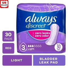 Incontinence Pads Women Leak Protection Discreet Absorbent Odor Control 30 Count