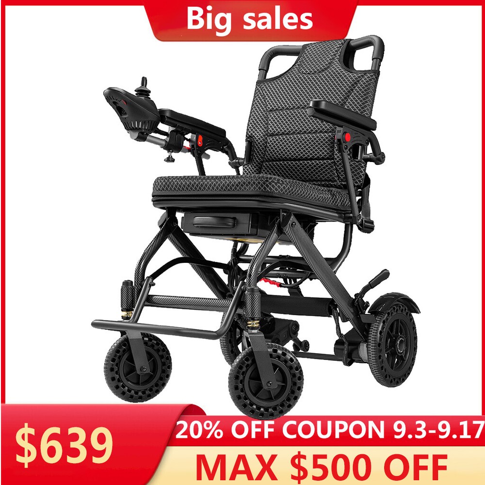 38lb Foldable Electric Wheelchair Intelligent Lightweight All Terrain Airline